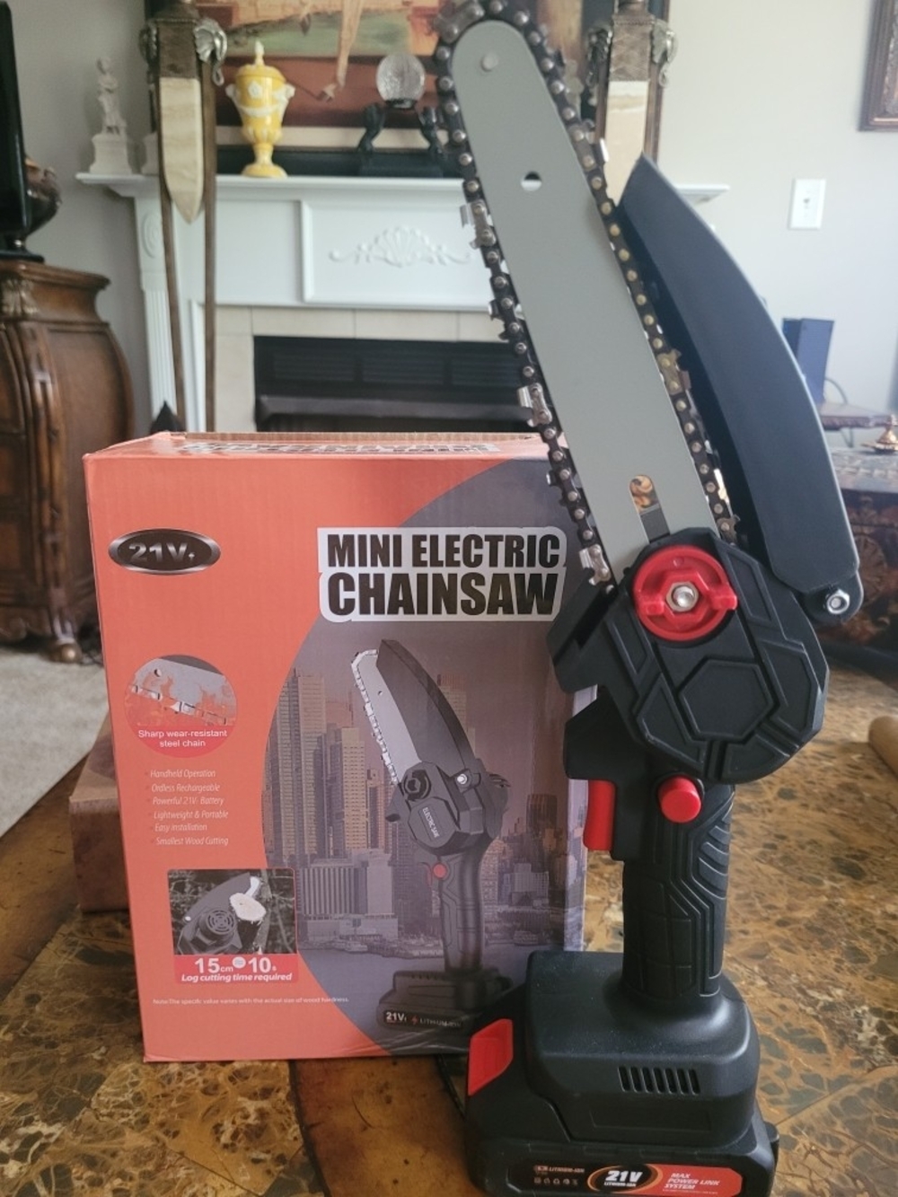 Mini Electric Chainsaw - Black and Red Nwt